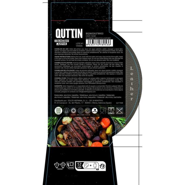 Paiolo Quttin LEATHER Marrone Nero Alluminio Ø 16 cm (6 Unità)