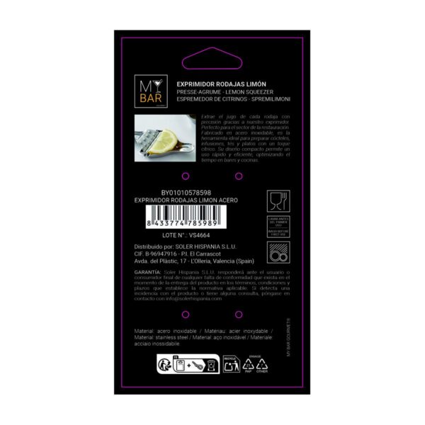 Spremiagrumi My Bar Argentato Acciaio 12,8 x 6,5 cm (24 Unità)