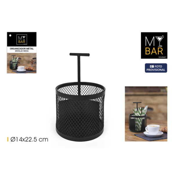 Secchio organizzatore My Bar Nero Metallo 14 x 22,5 cm (8 Unità)