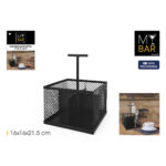Secchio organizzatore My Bar Nero Metallo 16 x 16 x 21,5 cm (8 Unità)