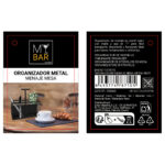 Secchio organizzatore My Bar Nero Metallo 20,5 x 10,3 x 21,5 cm (8 Unità)