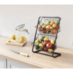 Portafrutta Confortime Nero Metallo 28 x 18 x 39 cm (6 Unità)