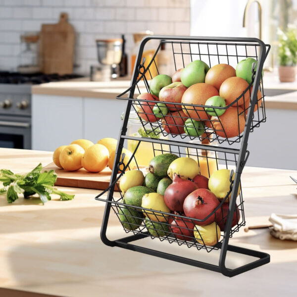 Portafrutta Confortime Nero Metallo 28 x 18 x 39 cm (6 Unità)