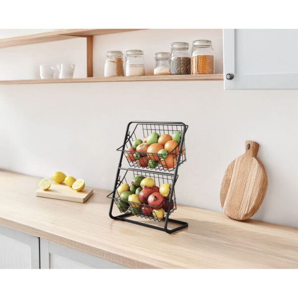 Portafrutta Confortime Nero Metallo 28 x 18 x 39 cm (6 Unità)