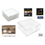 Portatovagliolo My Bar COCKTAIL Trasparente polistirene 13,5 x 13,5 x 5,5 cm (24 Unità)