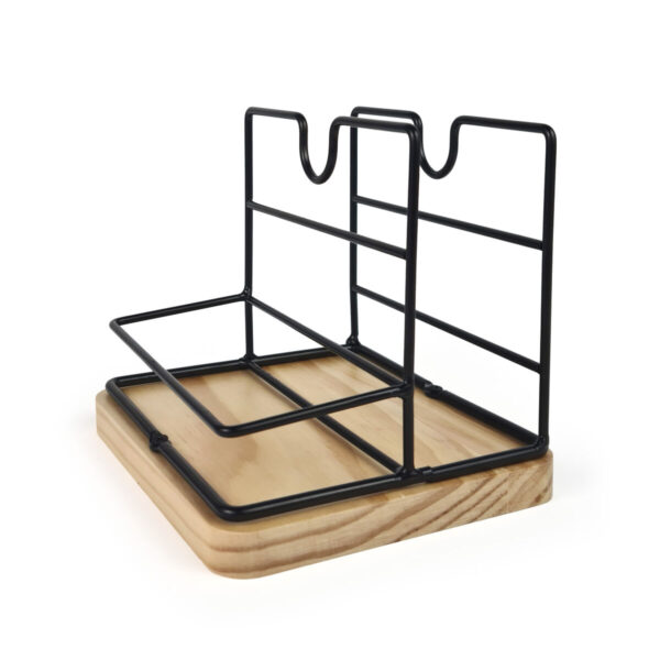 Secchio organizzatore My Bar Marrone Nero Legno Metallo 15 x 13 x 14 cm (12 Unità)