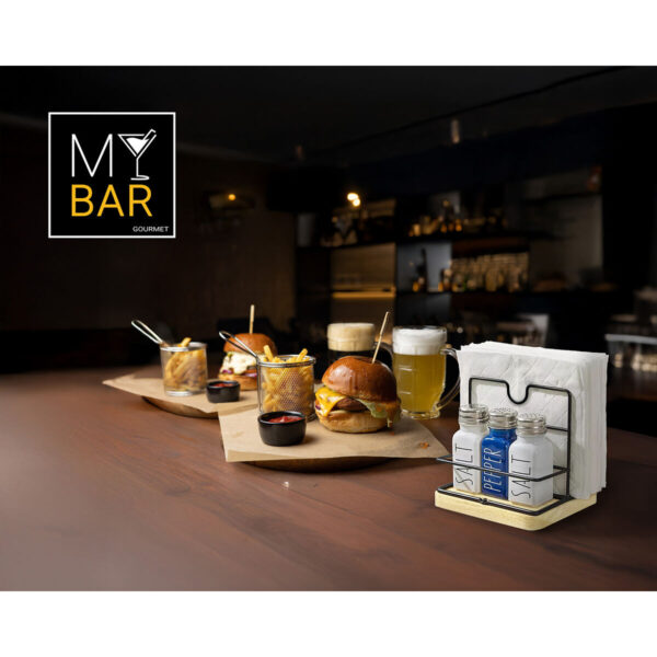 Secchio organizzatore My Bar Marrone Nero Legno Metallo 15 x 13 x 14 cm (12 Unità)