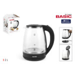 Bollitore Basic Home Nero Trasparente Vetro 1500 W 2 L (6 Unità)