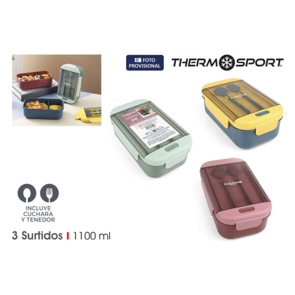 Porta pranzo ThermoSport Rettangolare 1,1 L (12 Unità)