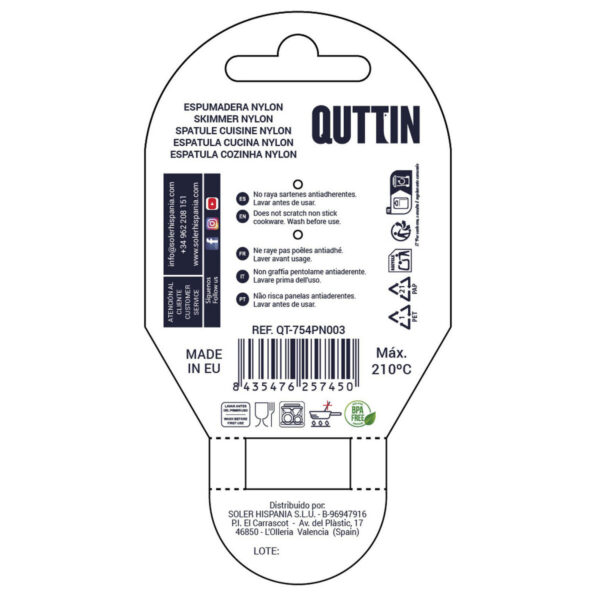 Schiumarola Quttin Nero Nylon 33 x 10 x 2 cm (24 Unità)