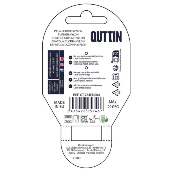 Paletta da Cucina Quttin Nylon 32 x 7,5 x 6 cm Nero (24 Unità)