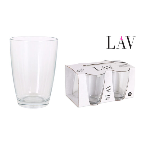 Set di Bicchieri LAV VEGA Trasparente Vetro 415 ml 4 Pezzi (12 Unità)