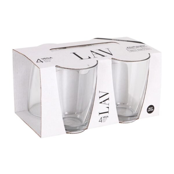 Set di Bicchieri LAV VEGA Trasparente Vetro 415 ml 4 Pezzi (12 Unità)