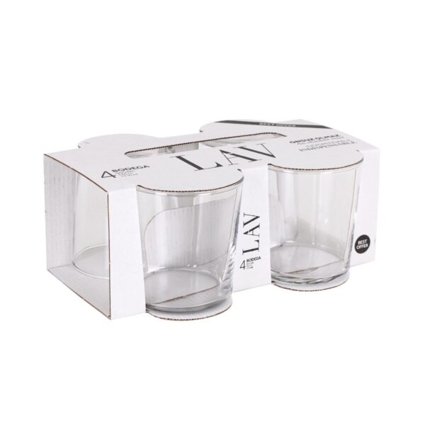 Set di Bicchieri LAV BEST Trasparente Vetro 340 ml 4 Pezzi (12 Unità)