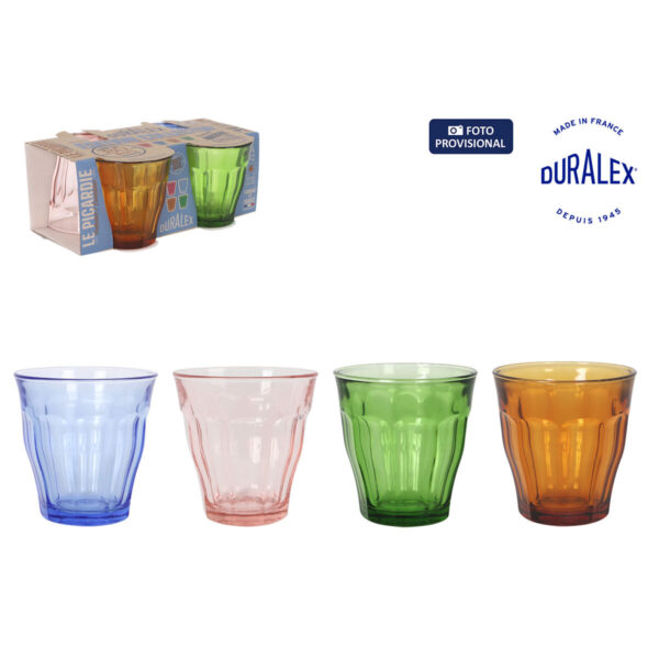 Set di Bicchieri Duralex Picardie Multicolore Vetro 250 ml 4 Pezzi (12 Unità)