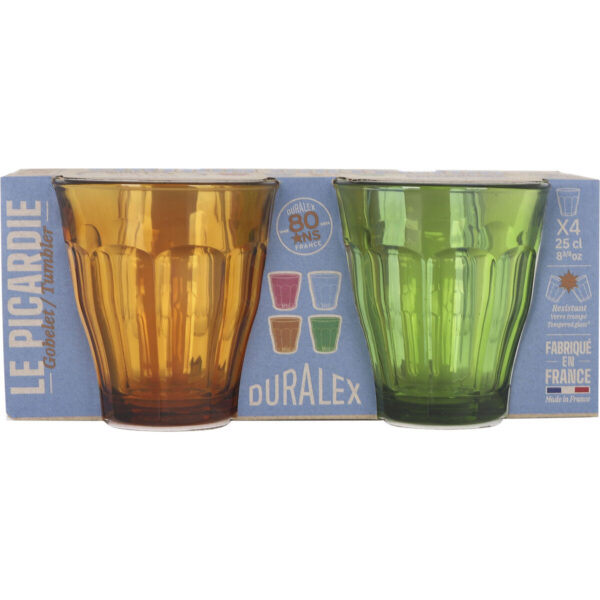 Set di Bicchieri Duralex Picardie Multicolore Vetro 250 ml 4 Pezzi (12 Unità)