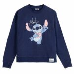 Felpa senza Cappuccio Donna Stitch Blu scuro XL