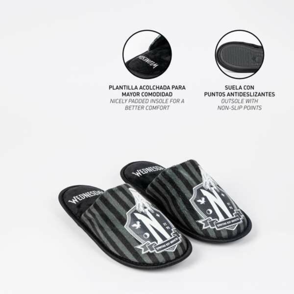 Ciabatte da casa Wednesday Nero