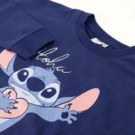 Felpa senza Cappuccio Unisex Stitch Blu scuro XS