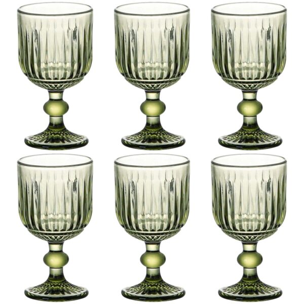 Set di Bicchieri Home ESPRIT Verde Cristallo 8 x 8 x 14,5 cm (6 Unità)