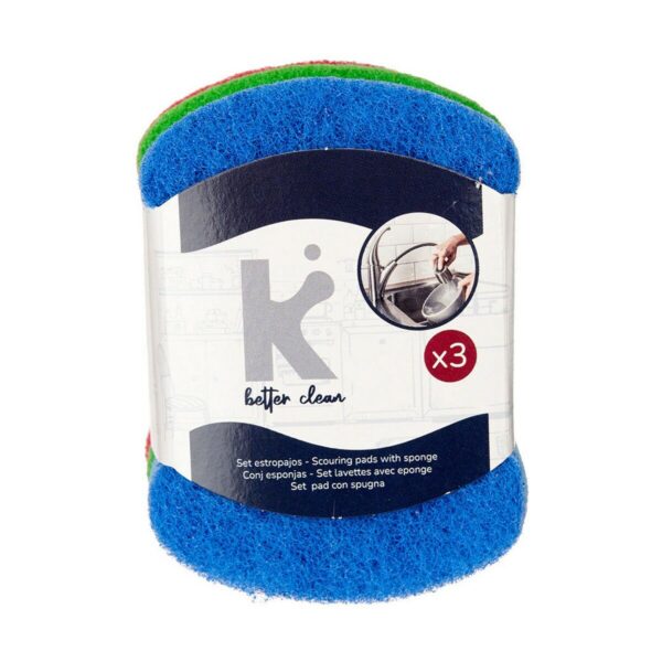 Set di spugne Multicolore Poliuretano Fibra abrasiva 7 X 10 X 2,5 cm (20 Unità)