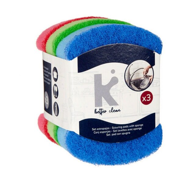 Set di spugne Multicolore Poliuretano Fibra abrasiva 7 X 10 X 2,5 cm (20 Unità)