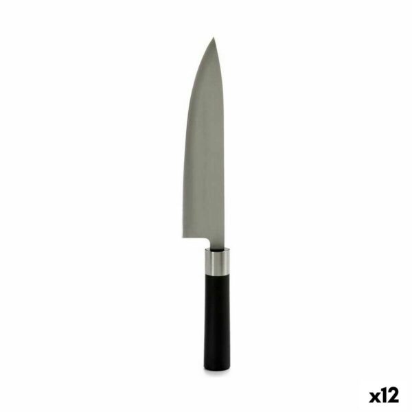 Coltello da Cucina Kinvara Nero Argentato Acciaio inossidabile Plastica 5 x 33,5 x 2,3 cm 33,5 x 2 x 5 cm (12 Unità)
