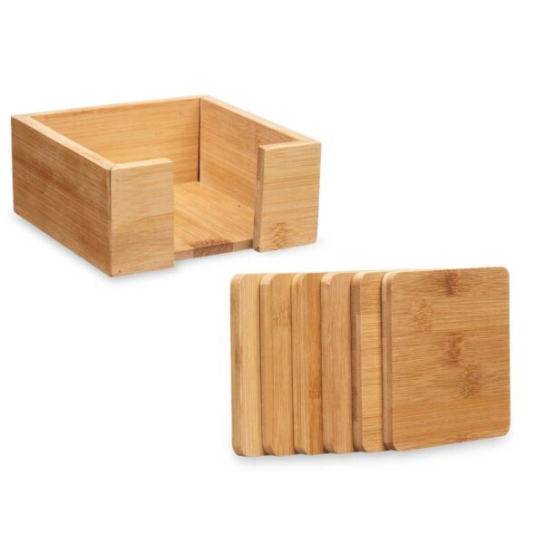 Sottobicchieri Kinvara Naturale Bambù Quadrati 12 x 6 x 12 cm 12 x 5,5 x 12 cm 7 Pezzi (12 Unità)