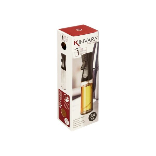Spray per Olio o Aceto Kinvara Nero Trasparente Polietilene polipropilene polistirene PET 300 ml 8 x 24 x 6 cm (12 Unità)