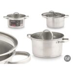 Casseruola con coperchio in vetro Kinvara Argentato 3,8 L 29 x 12 x 22 cm 29 x 16 x 22 cm Induzione (6 Unità)