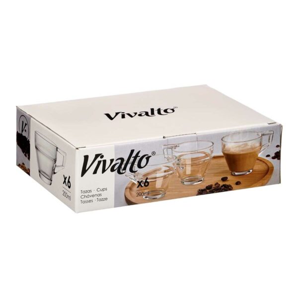 Tazza di caffè e tè Vivalto Trasparente Vetro 199 ml (6 Unità)