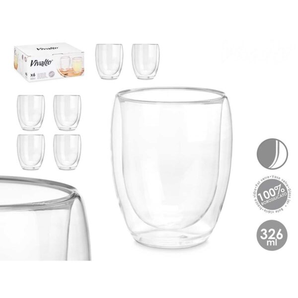 Bicchiere di acqua Vivalto Trasparente Vetro Borosilicato 326 ml (6 Unità)