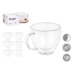 Tazza di caffè e tè Vivalto Trasparente Vetro Borosilicato 140 ml (6 Unità)