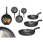 Set di padelle Kinvara Nero Alluminio Bachelite 20 x 4 cm 28 x 5 cm 24 x 4,5 cm 28,5 x 46 x 14,5 cm (6 Unità)