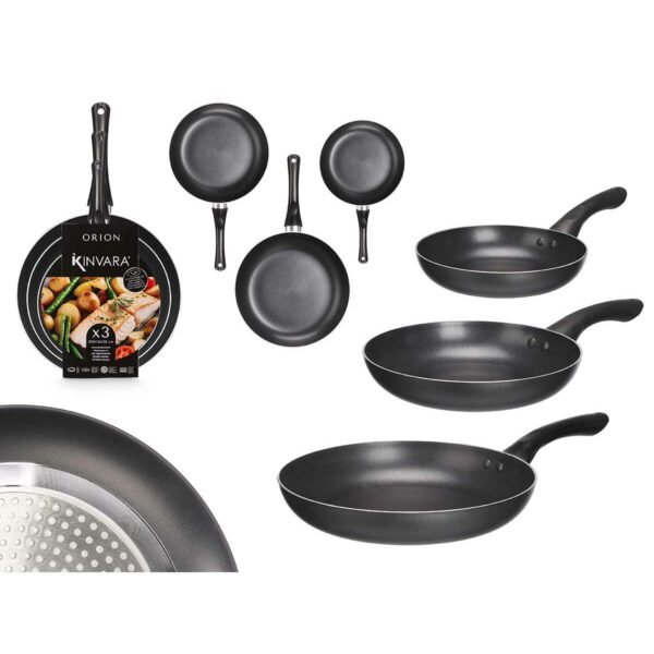 Set di padelle Kinvara Nero Alluminio Bachelite 20 x 4 cm 28 x 5 cm 24 x 4,5 cm 28,5 x 46 x 14,5 cm (6 Unità)