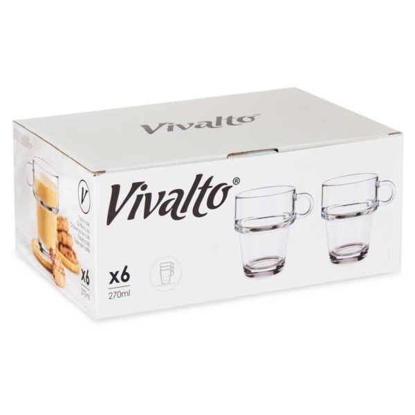 Tazza di caffè e tè Vivalto Trasparente Vetro 270 ml (6 Unità)