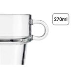 Tazza di caffè e tè Vivalto Trasparente Vetro 270 ml (6 Unità)