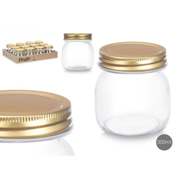 Vaso Vivalto Trasparente Dorato 300 ml (12 Unità)