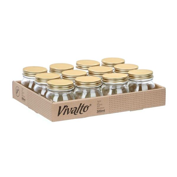 Vaso Vivalto Trasparente Dorato 300 ml (12 Unità)