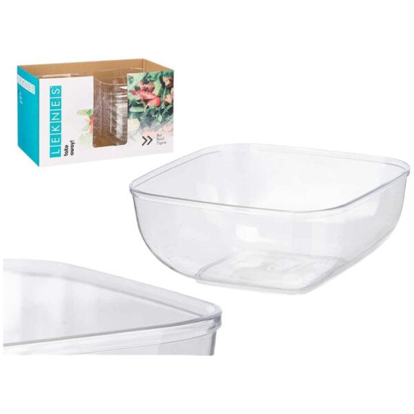 Set di piatti Leknes Trasparente Plastica 5 L 25,5 x 12,3 x 25,5 cm (12 Unità)