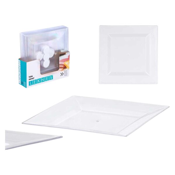 Set di piatti Leknes Trasparente polistirene Plastica 27,3 x 2,3 x 27,3 cm (24 Unità)