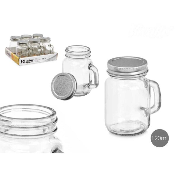 Vaso Vivalto Trasparente Argentato 120 ml (6 Unità)