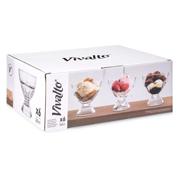 Coppa per Gelati e Frullati Vivalto Trasparente Vetro 280 ml (6 Unità)