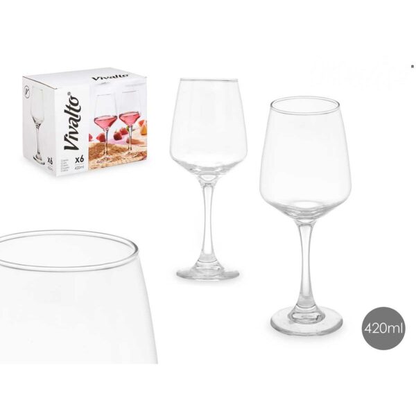 Calice per vino Vivalto Trasparente Vetro 420 ml (6 Unità)
