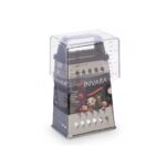 Grattugia con Contenitore Kinvara Trasparente Argentato Acciaio inossidabile polipropilene polistirene 9 x 6,7 x 20,5 cm (12 Uni