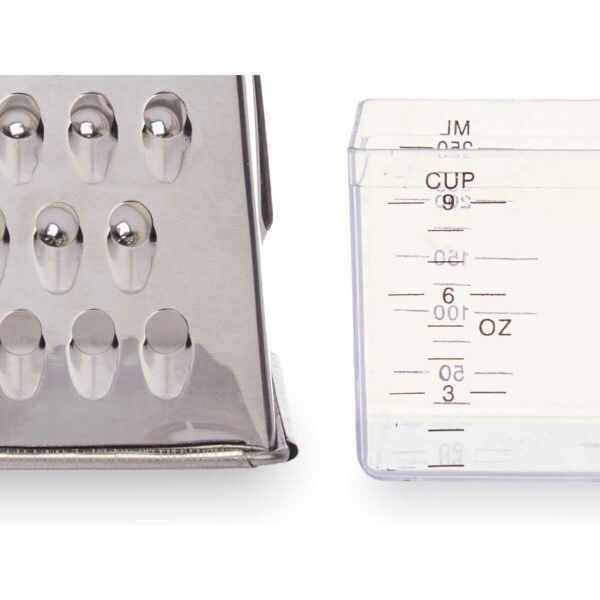Grattugia con Contenitore Kinvara Trasparente Argentato Acciaio inossidabile polipropilene polistirene 9 x 6,7 x 20,5 cm (12 Uni