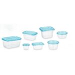 Set di scatole porta pranzo Leknes Azzurro Verde polipropilene 50 Pezzi (4 Unità)