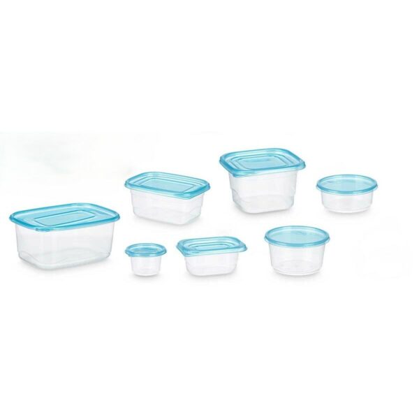 Set di scatole porta pranzo Leknes Azzurro Verde polipropilene 50 Pezzi (4 Unità)