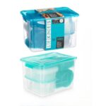 Set di scatole porta pranzo Leknes Azzurro Verde polipropilene 50 Pezzi (4 Unità)