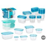 Set di scatole porta pranzo Leknes Azzurro Verde polipropilene 50 Pezzi (4 Unità)